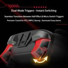 GAMESIR Cyclone 2 Spielcontroller mit Dual-Trigger (umschaltbar zwischen Hall-Effekt-Trigger und Mikroschalter-Trigger), 1000Hz Übertragungsrate, anpassbare RGB-Beleuchtung, 6-Achsen Motion Sensing, 3 Verbindungsmodi