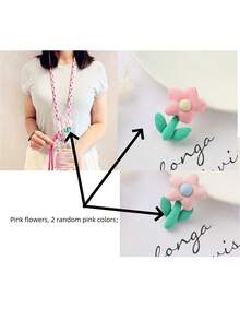 1 Stück verstellbarer Blumen Handy-Umhängeband, süßer abnehmbarer Schultergurt für Outdoor-Reise-Handyhalter gegen Verlust