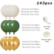 124 件白色、粉色、金属色气球拱门套装，生日派对装饰，婚礼装饰，派对用品，情人节氛围，户外装饰 - 彩色 - 查看 4