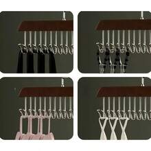 1 件多功能木衣架，带 8 个挂钩 -360° 旋转挂钩 - 便携式内衣、领带、帽子、袜子、毛巾、袜子和手套木衣架 - 节省空间的设计，适合旅行、宿舍和家庭使用，宿舍整理器 | 便携式晾衣架 | 多功能衣架，衣架，独立设计，无需电源，车载壁挂式衣架，非常适合家庭或零售使用 - 彩色 - 查看 6