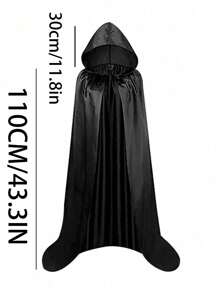 Capa de 110-200cm para adultos en Halloween, capa de la muerte de tela de colores, capa de demonio mago, túnica de mago medieval, capa del segador, accesorio de vestimenta para club nocturno y bar, disfraz de festival capa negra