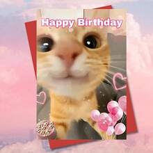 1pc Funny Birthday Card With Envelope (4.33*6.29) - Cute Kitten Design - Best Birthday Wishes - Unique & Creative Greeting Card - Ideal For Pet Owners, Cat/Dog Lovers, Friends, Parents, Sons & Daughters - Suitable For Anyone - Occasion: Birthday - Multicolor - View 9