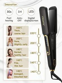 CRASTS CRASTS Professional Hair Straightener,Flat Iron,Hair Iron,Straightener&Curler Hair,Heatting Fast,LCD Dispaly,Quick Temperature Adjustment,Titanium Hard Plate,Home&Salon Use,Hair Care Gift