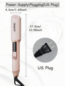 CRASTS 专业直发器、平板夹、卷发器、直发器和卷发器、快速加热、液晶显示屏、快速温度调节、钛硬板、家庭和沙龙使用、护发礼品 - 美規A型插(110-127V) - 查看 4