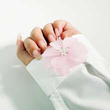 2 件衬衫纽扣套，女士花朵手工袖扣，衬衫装饰纽扣，全铜底座，工艺品装饰纽扣，精美配饰，商务日常派对婚礼礼物，精致工艺品