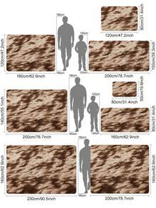 1pc Soft Shag Tie-Dyed Coffee Brown Area Rug For Living Room, Lightweight Yet Very Comfortable, Affordable Carpet Tie-Dye Fluffy Polyester Floor Carpet, , Bedroom, Game Room, Dorm Room Decor - Multicolor - View 2