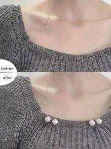 3pcs Faux Pearl Brooch Pins,Faux Pearl Brooch Pins ,Women Faux Pearl For Anti Exposure Neckline Safety Pins ,Safety Pins Wedding Decoration ,Sweater Shawl Clips ,For Clothing Cardigan Dress Sweater Hat DIY Supplies Apparel Decoration, Non-Slip Safety Pin, Collar Clips, Scarf Accessories, Fashion,DIY Supplies