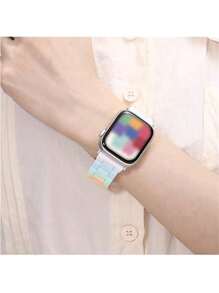Pulseira de resina Apple 1 peça compatível com pulseira 40 mm 49 mm 44 mm 46 mm 45 mm 41 mm 42 mm 38 mm Pulseira compatível com relógio série Ultra SE 10 9 8 7 6 5 4 3 2 1 Acessórios adequados para meninas e mulheres Atividades de lazer Compatível com pulseiras Apple WatchBands