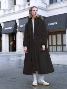 Fashionable Raincoat, Women's Raincoat, Thickened Raincoat, Waterproof Poncho, Multi-Functional Raincoat, Outdoor Activity Raincoat, Cycling Raincoat, Travel Raincoat, Hiking Raincoat - Black - View 2