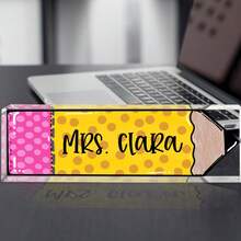 Cartel personalizado para maestros, regalos para maestros, regalo de aprecio a maestros, placa con el nombre del escritorio del maestro, regalo personalizado para maestros, letrero con el nombre del maestro - Multicolor - Ver 5