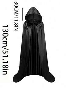 Capa de 110-200cm para adultos en Halloween, capa de la muerte de tela de colores, capa de demonio mago, túnica de mago medieval, capa del segador, accesorio de vestimenta para club nocturno y bar, disfraz de festival capa negra