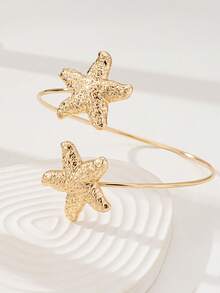 1 件夏季海滩风格海星臂袖，女式上臂带，环绕式设计臂镯，夏季身体首饰适合度假、旅行、海滩派对、拍照