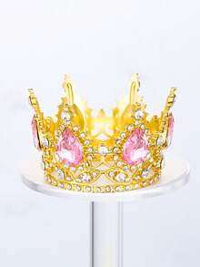 1pc Crown Bridal Headpiece, Luxury Shiny Round Princess Crown Flower Decor For Wedding Dress Valentine's Day Accessories,Summer,Beach - Multicolor - View 3