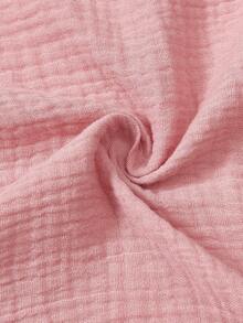 1pc Pink Floral Trim Baby Swaddle Blanket, Personalized Embroidery Name, Custom Children Throw Blanket, Monogrammed Nursery Bedding - Pink - View 5