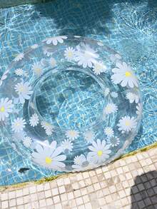 1 件透明雏菊花游泳圈，成人用游泳圈，水上运动漂浮装置，适用于泳池和沙滩派对，完美的夏日礼物，漂浮泳池躺椅
