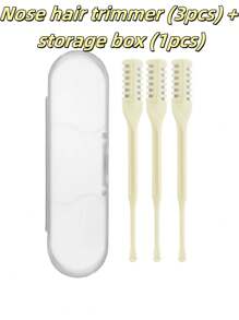 2pcs Double-Headed Nose Hair Trimmer, Nose Hair Scissors, Upgraded Version 2 In 1 Manual Nose Hair Trimmer, Double-Sided Nose Hair Cutter, Nose Hair Removal Tool, 360° Rotating Nose Hair Cleaner, Portable And Easy To Use, Suitable For Women And Men