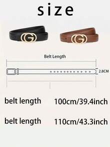 1 件/2 件时尚黑色真皮女式腰带 - 百搭时尚，适合搭配牛仔裤和休闲装，适合春季 - A - 查看 2