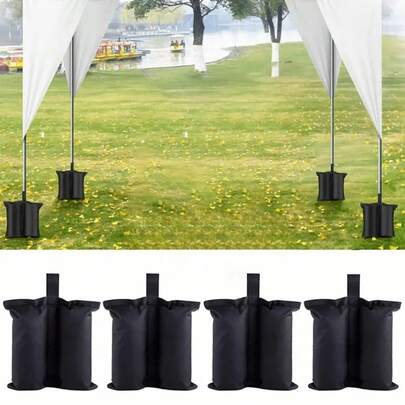 1pc Heavy Duty Large Double-Tube Sandbag, Suitable For Outdoor Canopy, Awning And Tent Legs - Open Top Design Black Sandbag, Fabric Stable Windproof, Picnic Accessory, Portable Storage, Reinforced Structure, Suitable For Tents, Outdoor Advertising Canopy, Sunshade - Suitable For Camping, Beach And Picnic (No Sand), Black, Anti-Collapse Tent Sandbag, Four-Corner Tent Windproof Sandbag, Outdoor Canopy, Tent Leg Sandbag, Suitable For Outdoor Canopy, Awning And Tent Legs