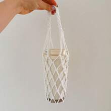 1 件手工编织网袋，用于杯子、饮料、咖啡、可重复使用的便携式支架套，用于水瓶、饮料、装饰网袋，手工礼物送给朋友、家人、同学 - 彩色 - 查看 18