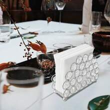 1pc Crystal Metal Elegant Crystal Napkin Holder, Great For Home Decor And Storage In Bedroom, Living Room And Car