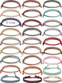 Pulseira ajustável trançada colorida boêmia, 20/10 peças, pulseiras de amizade de corda de algodão colorida, feitas à mão, lembrancinhas de festa, pequenos presentes