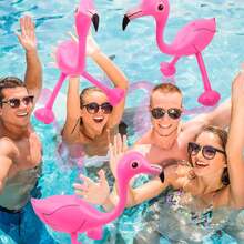 10/5/2pcs Inflatable Pink Flamingo Summer Beach Party Decor, Hawaiian Party Inflatable Toys Suitable For Swimming Pool, Beach, Garden Or Other Vacation Pool Parties - Multicolor - View 6