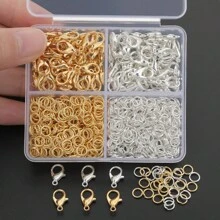 920pcs/Box DIY Jewelry Clasps & Jump Rings Kit, Including 120pcs Alloy Lobster Clasps, 800pcs Jump Rings, For Jewelry, Beaded Crafts, Necklace, Bracelet, Anklet, Earring, Pendant, Chain Connector Accessories