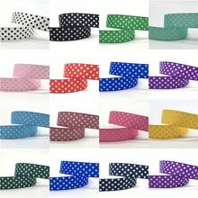 5 yardas/Lote Cinta de grosgrán de 20mm con estampado de puntos para lazos de cabello, fiesta, Navidad, boda, decoración, manualidades, envoltura de regalos - Elige colores - Ver 3