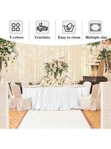 1 Piece White 90-Inch Round Tablecloth: Wrinkle-Resistant And Washable Banquet Tablecloth; Spill-Proof High-Density Fabric Tablecloth Suitable For Wedding Events And Daily Household Use.