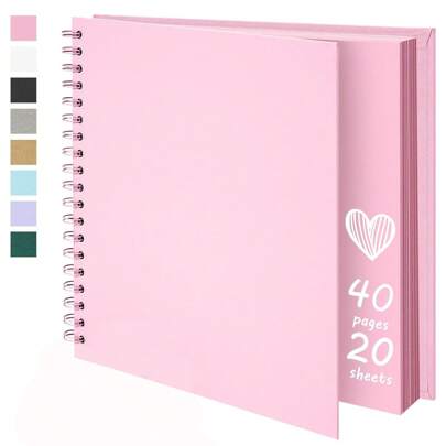 1pc 7x7 Inch DIY Scrapbook Photo Album Kraft Blank Paper Scrap Book 20 Sheets Memory Book For Wedding Family,Back To School,School Supplies