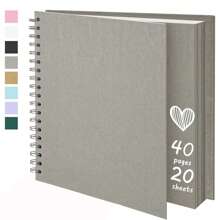 1 Peça Álbum de Fotos Scrapbook DIY de 7x7 Polegadas, Papel Kraft em Branco, Scrapbook com 20 Folhas, Livro de Memórias para Casamento, Família, de Volta às Aulas, Suprimentos Escolares