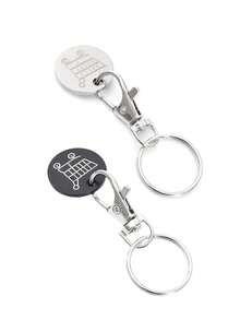 1pc-10pcs Shopping Cart Token Supermarket Trolley, Stainless Steel Shopping Trolley Remover, Shopping Trolley Token Pendants, Shopping Trolley Chips, Metal Stainless Steel Keychain, Keyring Decoration With Trolley Unlocking Key, Keyring Accessory - Multicolor - View 18