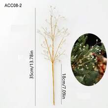 氛围装饰，圣诞创意装饰，人造花，人造植物，人造树枝，手工制作，透明金粉，星形，水滴形，宝石形，节日家居装饰 - 彩色 - 查看 10