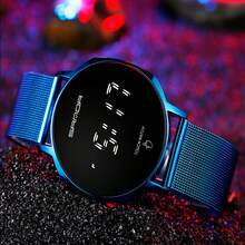 Round Multi-Functional Commuter Wind Watch Simple Fashion Watch Waterproof Luminous Watch Male And Female Students Electronic Luminous Watch - Gold - View 3