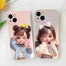 Suitable For IPhone 16 15 14 13 1211 Pro Max Cartoon Cute Girl, Creative Design Pattern Mobile Phone Case, Beautiful, Give Boyfriend And Girlfriend Gifts. - 白色 - 查看 8
