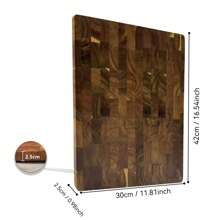 1 pieza Tabla de cortar de madera de acacia premium - Tabla de cortar sólida y duradera de madera rectangular, adecuada para carne, queso, pan y preparación de alimentos | Superficie, textura de grano natural, tabla de preparación de cocina elegante para uso doméstico y profesional, tabla de cortar de pan multifuncional - Diseño de madera natural