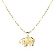 dollrinboy 1pc 14K Gold Plated Elephant Pendant Necklace For Women With 3mm Stainless Steel Figaro Chain Necklace - Elephant - View 11