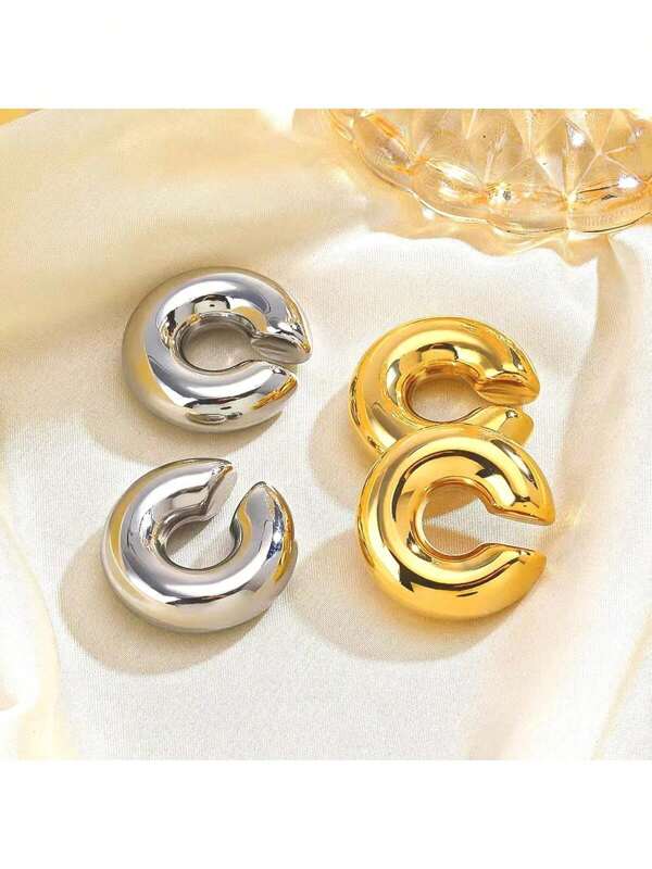 2-4pcs Fashionable & Chic C-Shaped Ear Cuffs