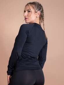 Women's Shirt UV+50 Sun Protection Long Thermal Second Skin Shirt Winter And Summer Fashion Promotion Blouse F7 NEW STYLE - 黑色 - 查看 3