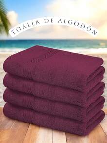 TOALLA DE BAÑO 100% ALGODÓN MEXICANO (Gruesa) ABSORBENTE  70m X 135cm, la cenefa puede variar - Guinda - Ver 6