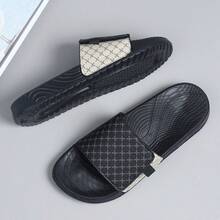 2024 Summer Men's Luxury Rhombus Pattern Slippers - Black - View 5