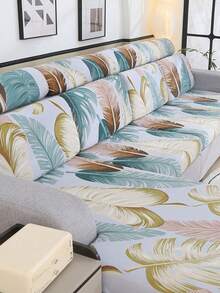 1pc Printed Stretch Sofa Seat Cushion Cover, L-Shaped Sofa Cover Set, Independent Sofa Backrest Cover, Furniture Protective Cover, Stretch Sofa Cushion Cover - Grey - View 9