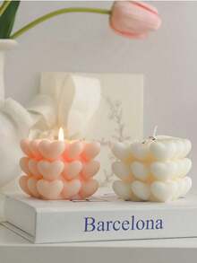 1pc Creative Soy Wax Cube Scented Candle, High-End Wedding Favor Gift, Handmade Decorative Piece, Aroma Candle Ornament, Home Decor Scented Candle, Birthday Gift - Pink - View 8