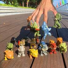 20 件儿童拇指玩具恐龙、迷你恐龙手指木偶套装、迷你卡通恐龙手指木偶、派对礼物、玩耍、学校复活节礼物、（恐龙款式随机）、学校用品老鼠木偶、动物派对礼物、带线木偶 - 彩色 - 查看 4