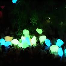 201 piezas/100 piezas Decoración brillante en la oscuridad de rocas de resina luminosa para decorar el jardín, el patio, el acuario, la boda, el tanque de peces - Multicolor - Ver 10