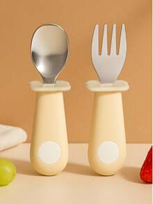 Cucharas y tenedores de acero inoxidable para bebé, utensilios de alimentación - Multicolor - Ver 5