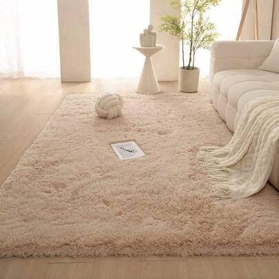 1pc High-End Soft Plush Carpet For Living Room, Includes 1cm Foam Pad, Fluffy Bedroom Floor Carpet, Decorative Carpet For Home, Lovely Luxury Non-Slip Rug, For Home Decor, Outdoor Picnic, Suitable For Bedroom, Living Room, Balcony, Study