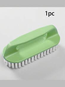 Cepillo de cerdas suaves con agarre cómodo, cepillo de fregar, cepillo de limpieza de ropa, calzado y hogar, cepillo de 3 lados con cerdas suaves, mango largo y almohadilla de fregar de mano, herramienta de limpieza para encimeras, bañeras, ropa y lavado de zapatos