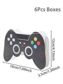 6 قطع/مجموعة صندوق هدايا بموضوع ألعاب الفيديو، صندوق حلوى بنمط وحدة التحكم، إمدادات حفلة عيد ميلاد بموضوع ألعاب، ديكورات حفلة الكشف عن نوع الجنين، ديكورات حفلة زفاف، إمدادات حفلة زفاف، ديكورات عيد ميلاد، ديكورات حفلة - لوحة الألعاب - مشاهدة 12