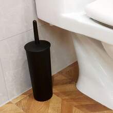 Casaphoria - Escobilla y Soporte de plástico para Inodoro Compacto y no Empotrado, para Almacenamiento y organización de baño, Ahorro de Espacio, Resistente, Limpieza Profunda, Cepillo para Polvo - Mango largo de lujo - Ver 11